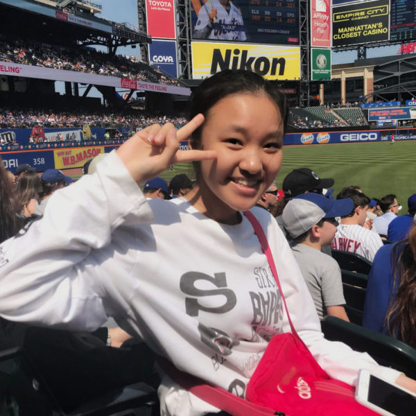 International student attending a Mets game
