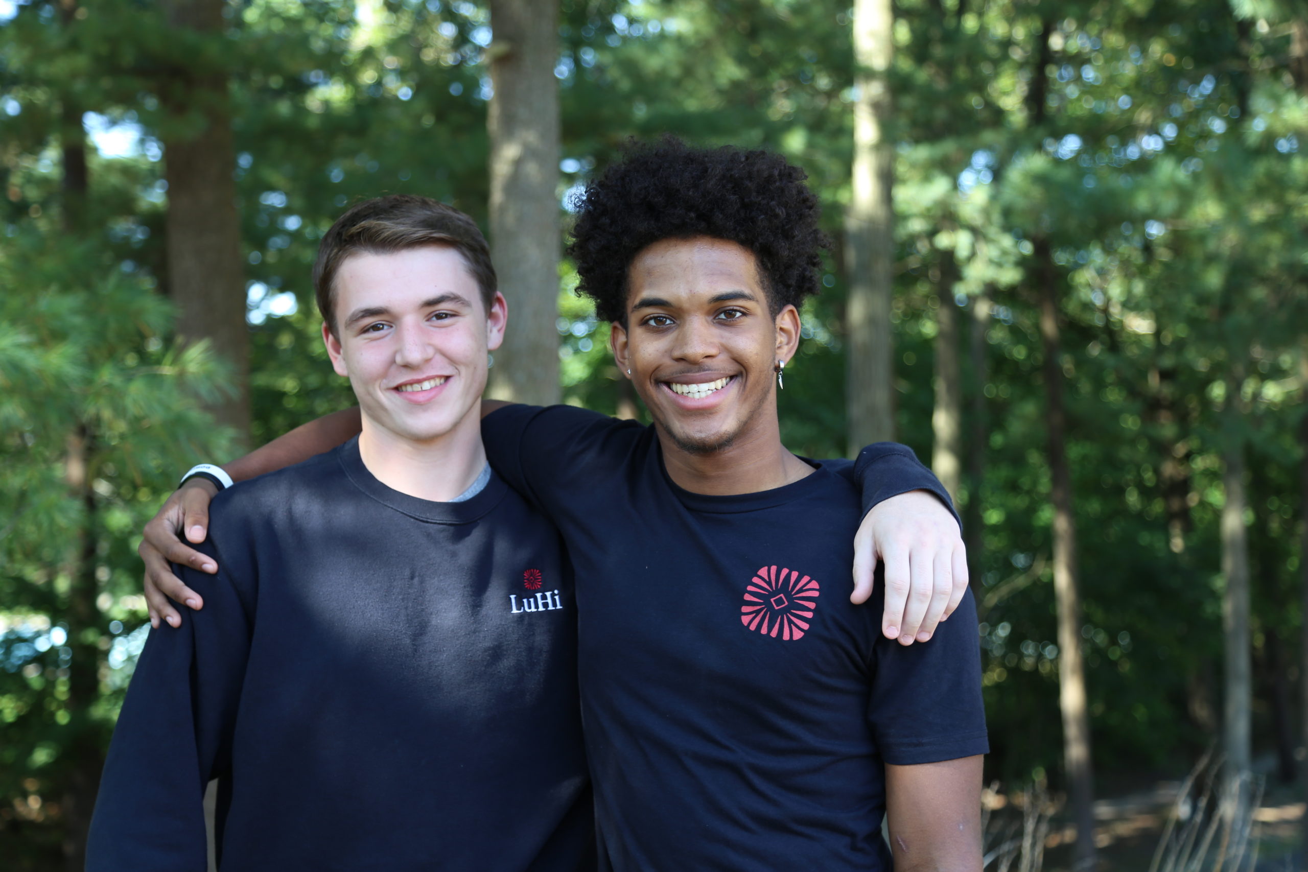 students outside smiling