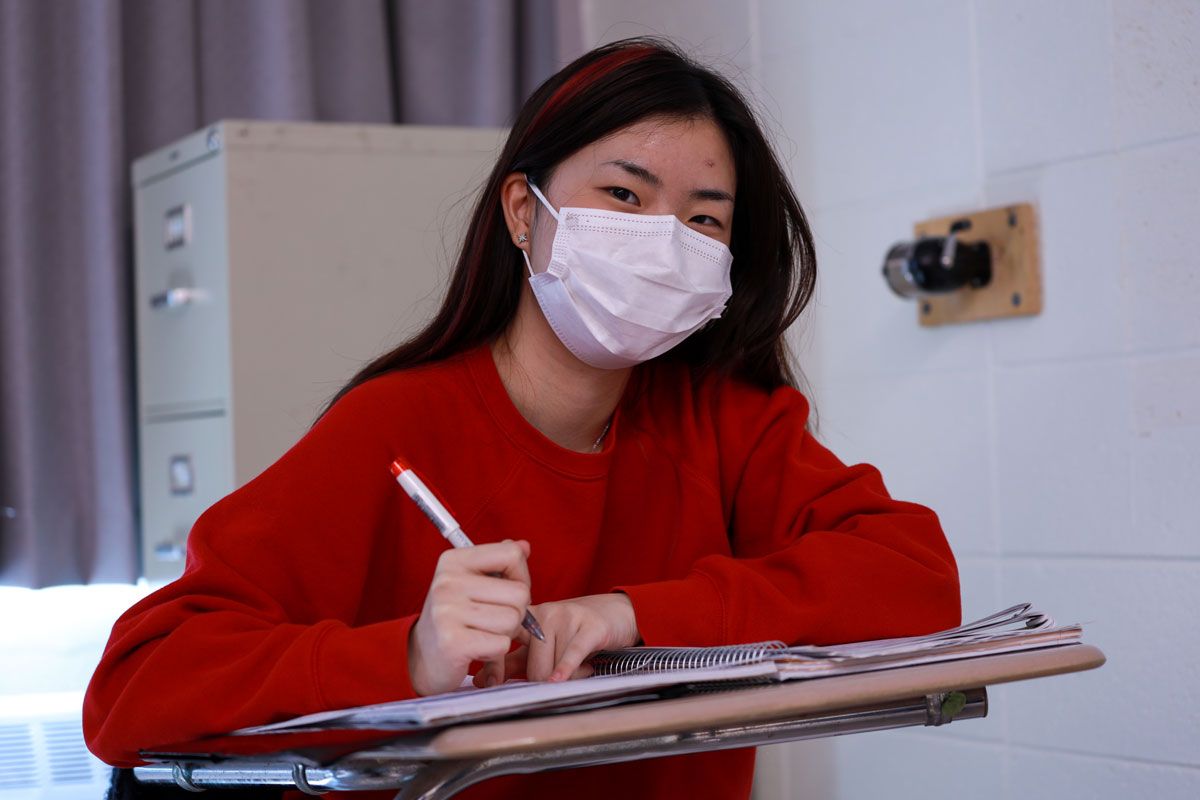 Student at desk