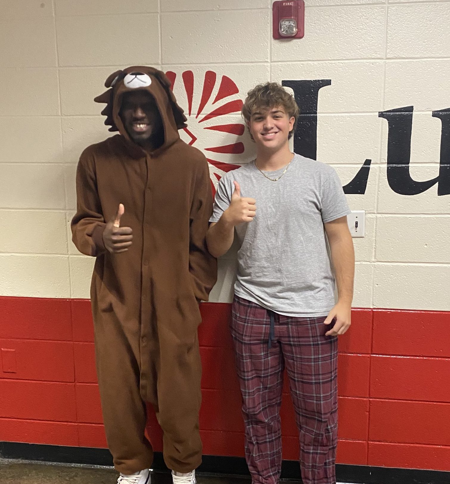 Students on pajama day