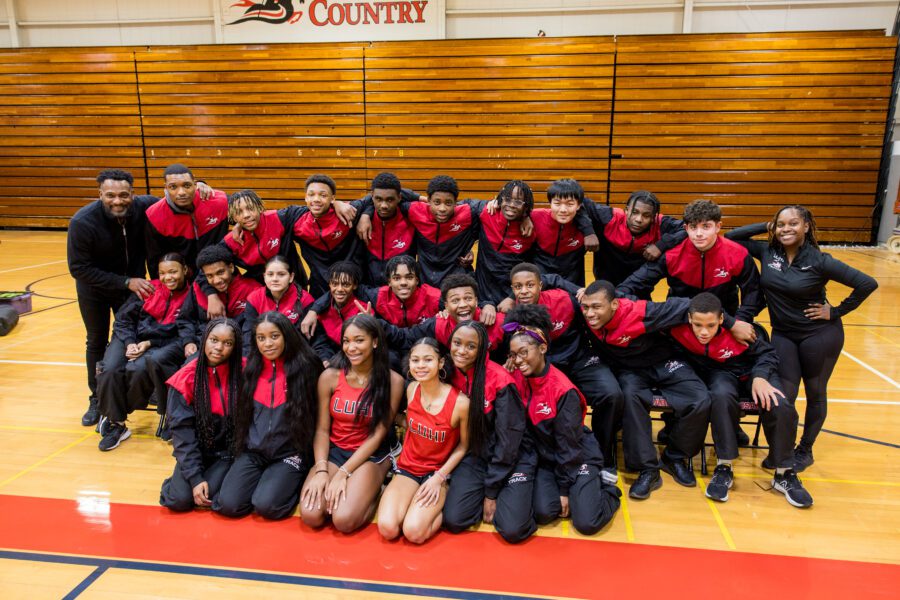 track players posing for photo