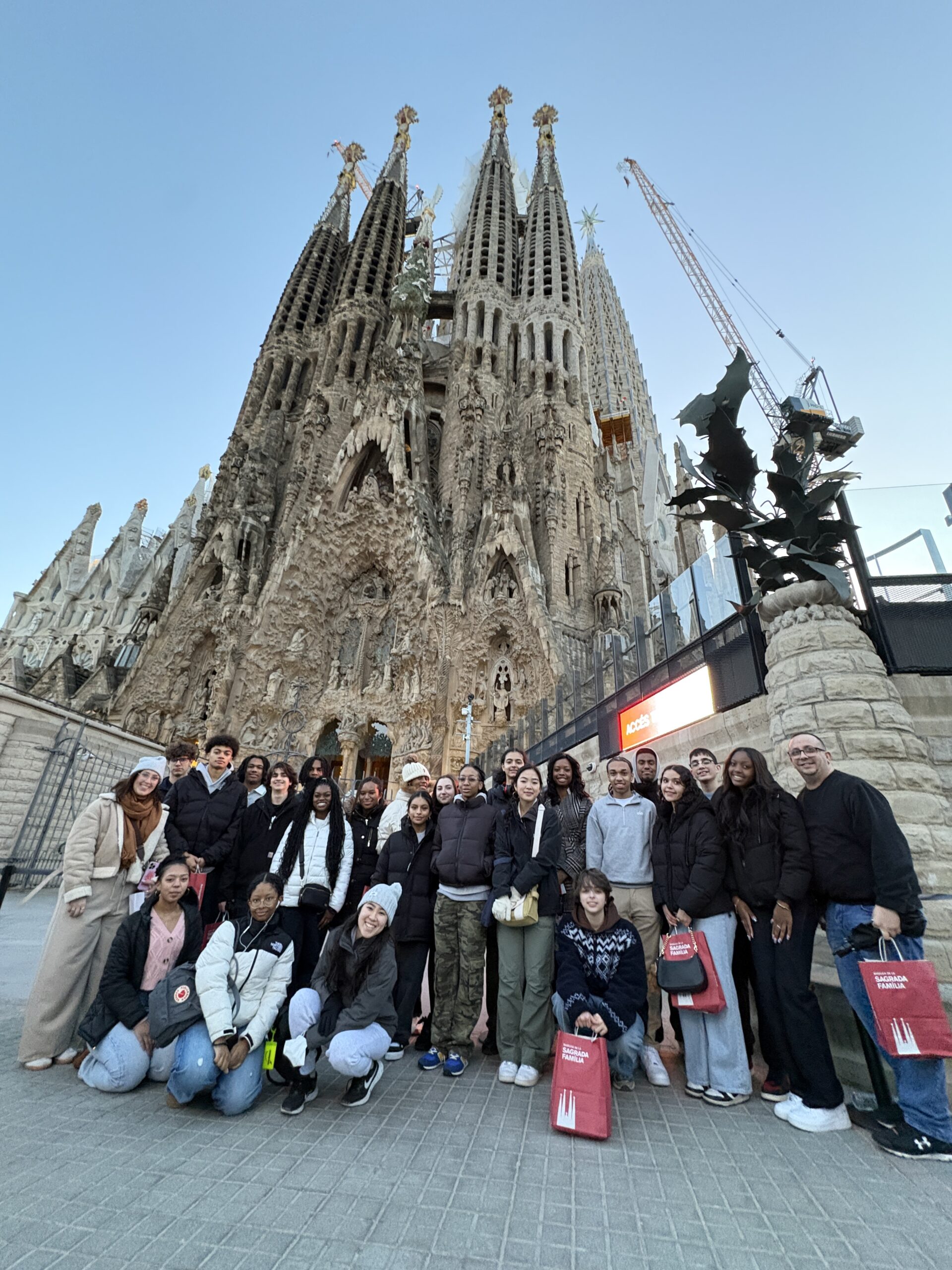 Students and teachers in Barcelona for trip