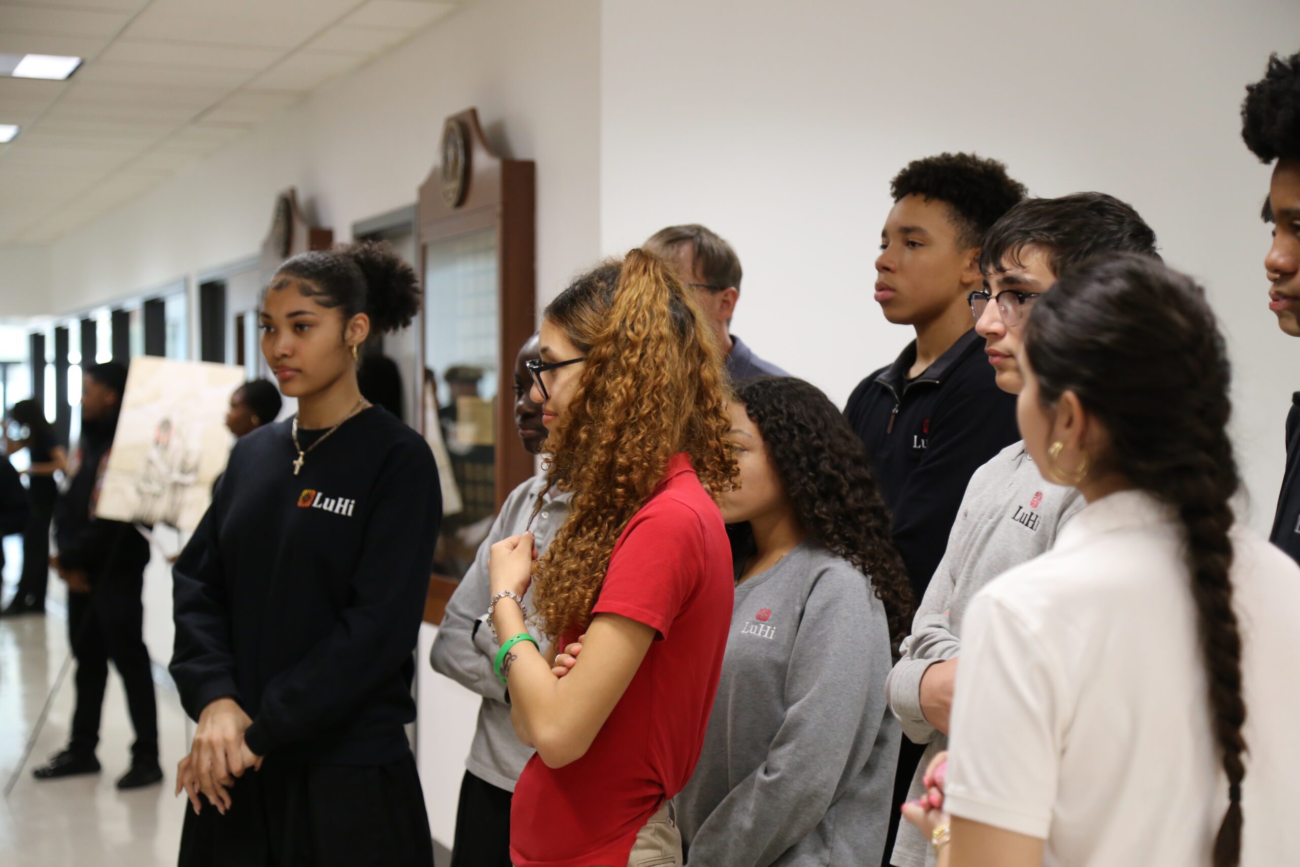 students speaking at black history month assembly